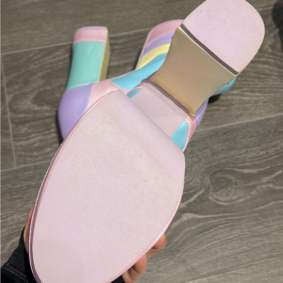 Pastel Rainbow Dolls Kill Platform Shoes - Picture 2 of 3